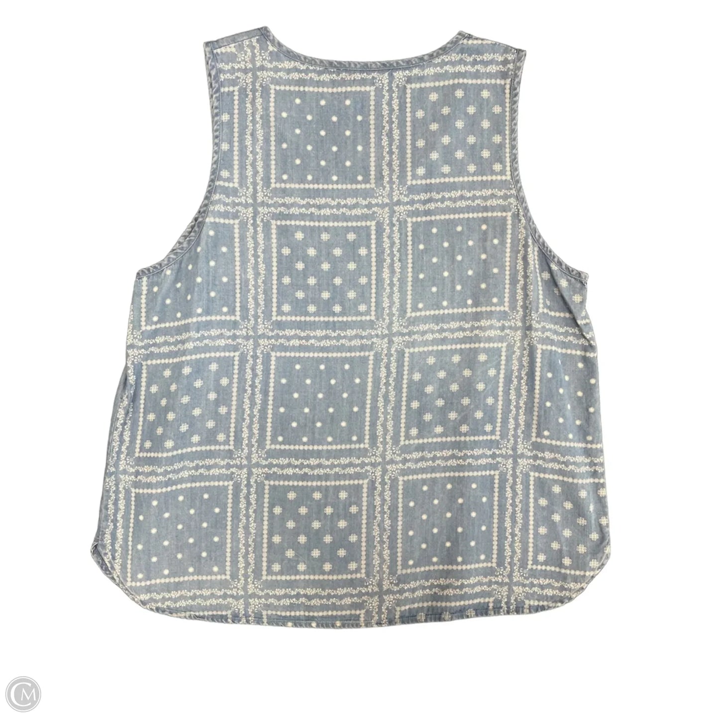 Top Sleeveless By Natural Reflections In Blue & White, Size: Xl