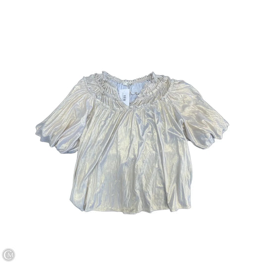 Blouse Short Sleeve By Entro In Gold, Size: L