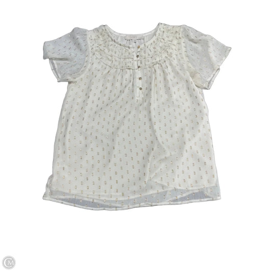 Blouse Short Sleeve By Loft In Beige, Size: S