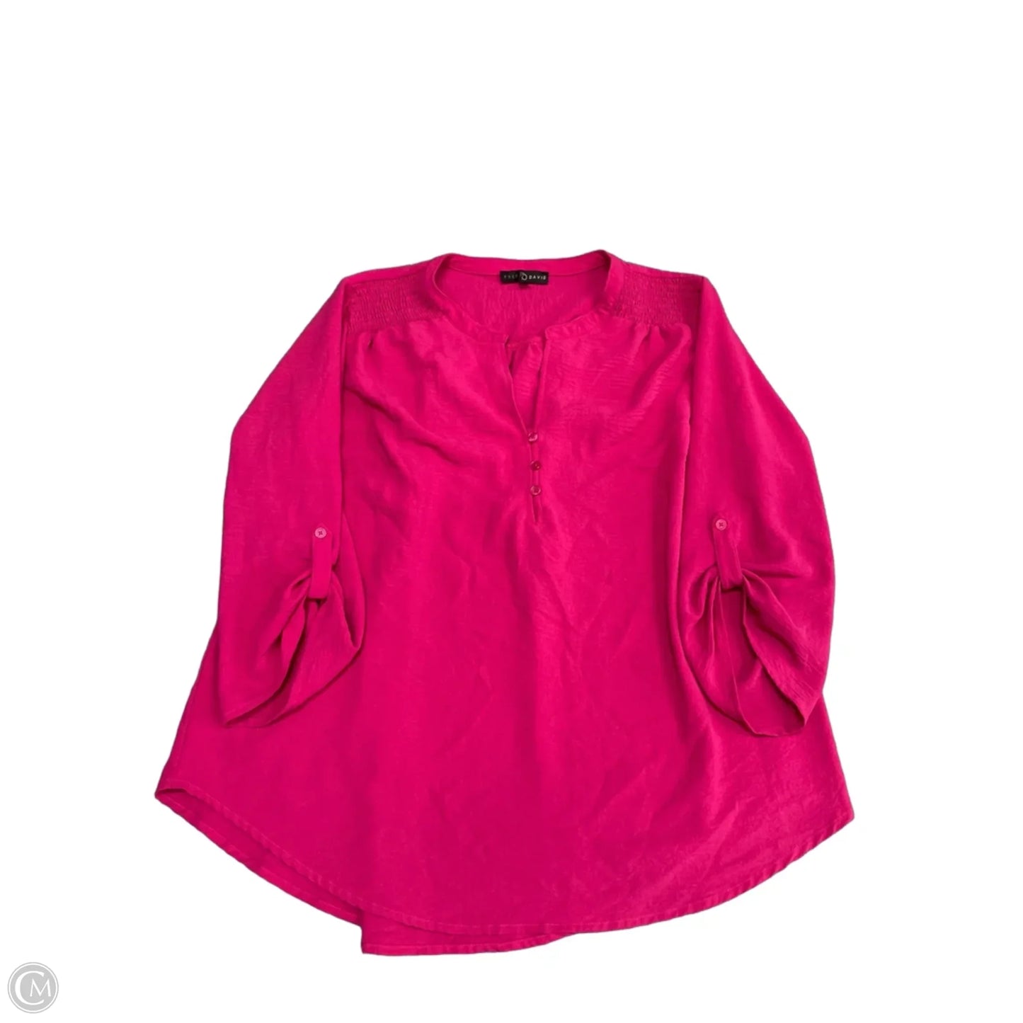 Blouse Long Sleeve By Fred David In Pink, Size: S