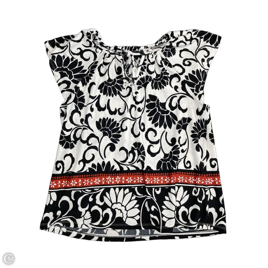 Blouse Short Sleeve By Fred David In Black & White, Size: Xl