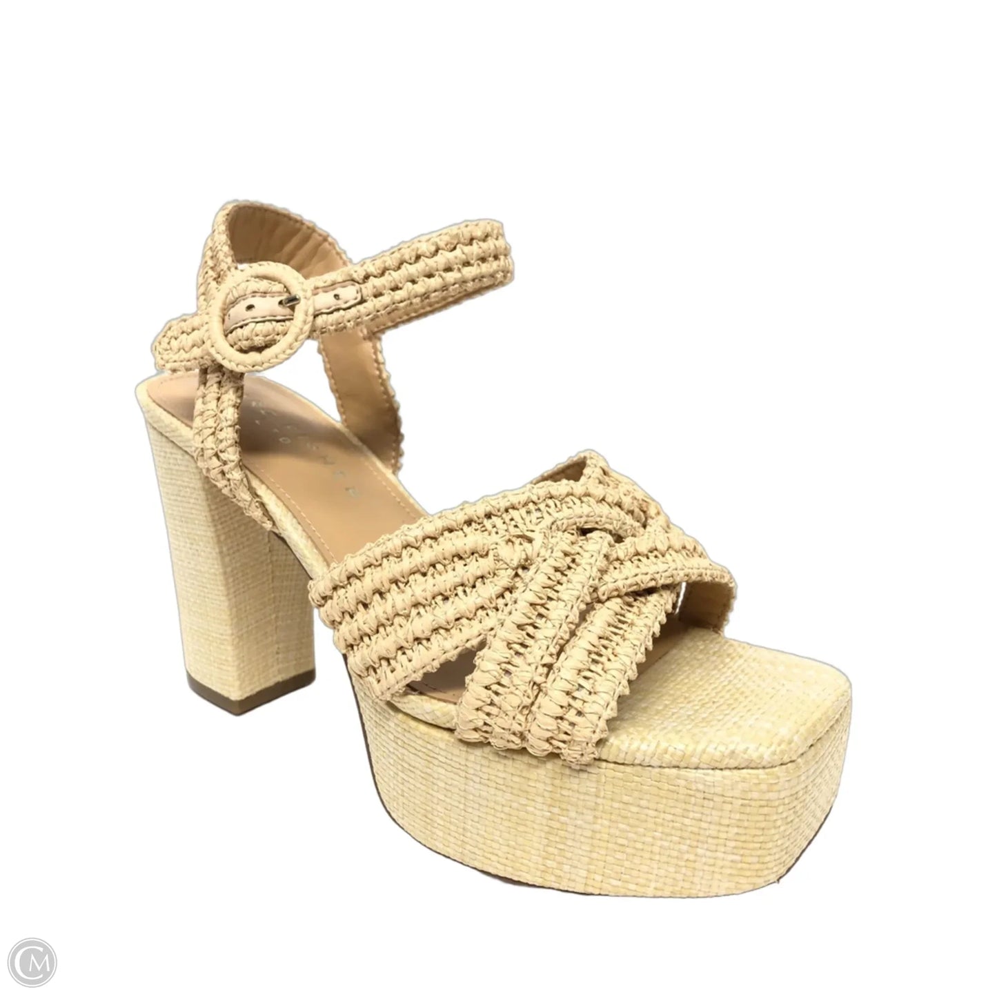 Sandals Heels Block By Marc Fisher In Beige, Size: 6