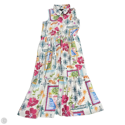 Dress Casual Midi By Adrienne Vittadini In Multi-colored, Size: S