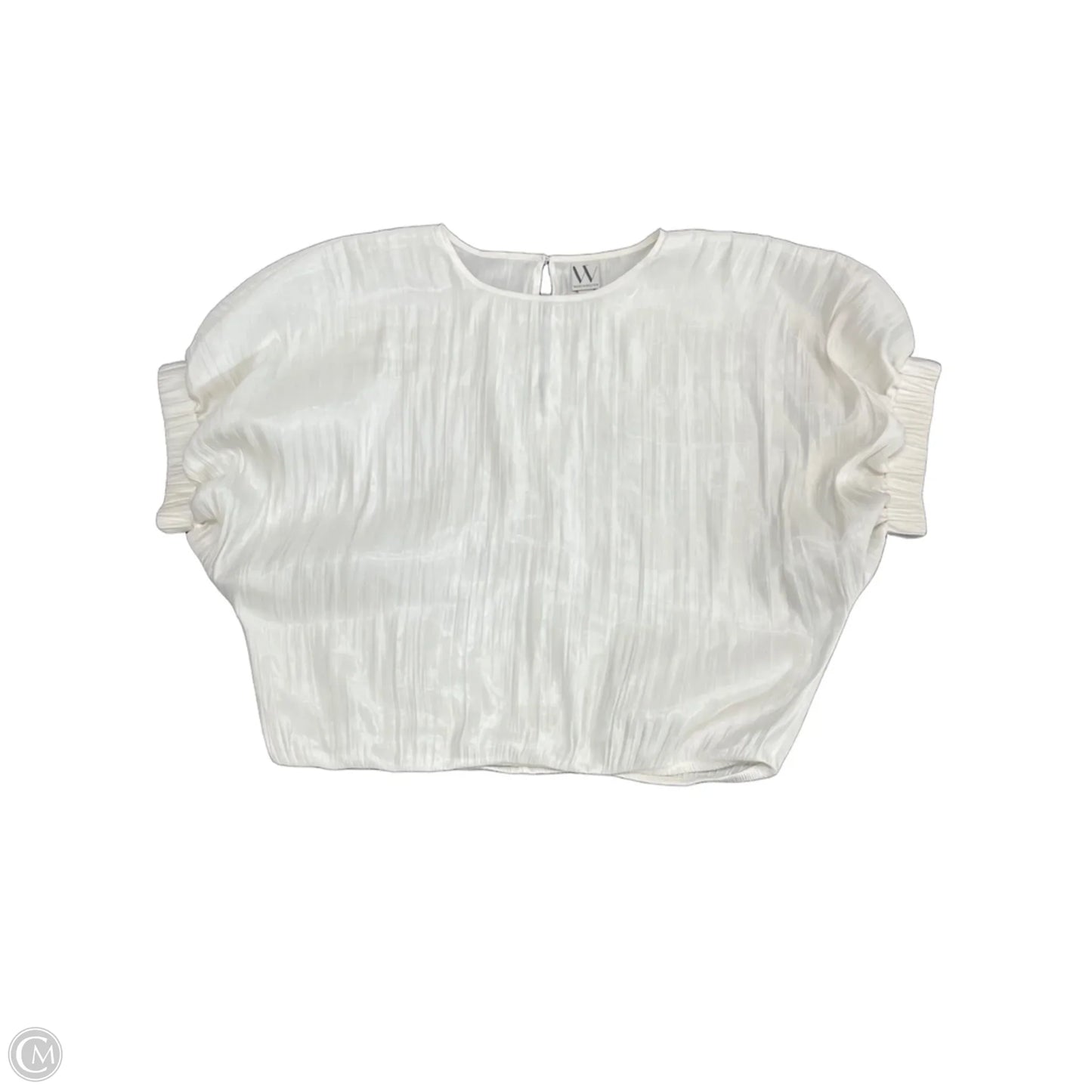 Blouse Short Sleeve By Worthington In Cream, Size: L