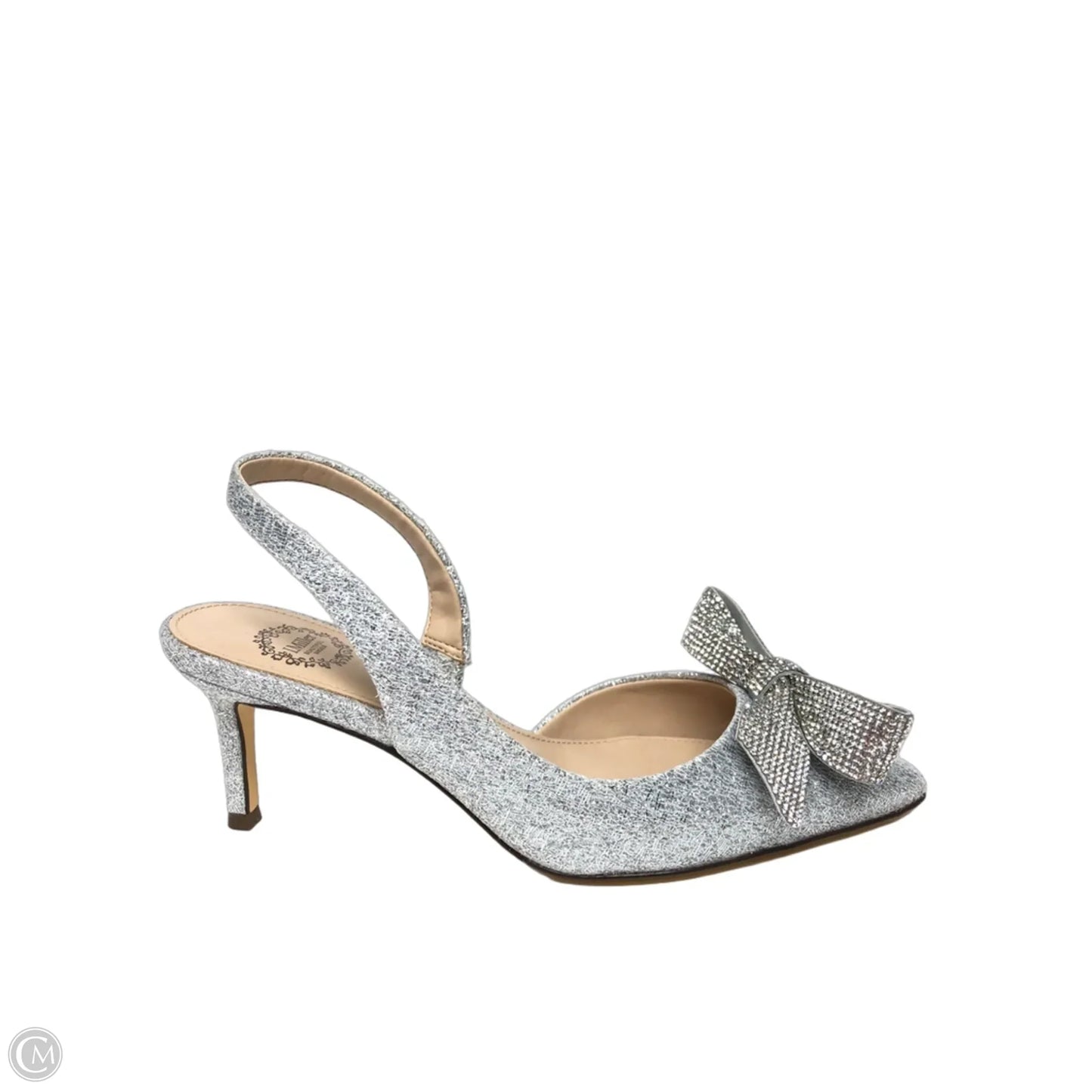 Shoes Heels Kitten By Clothes Mentor In Silver, Size: 6