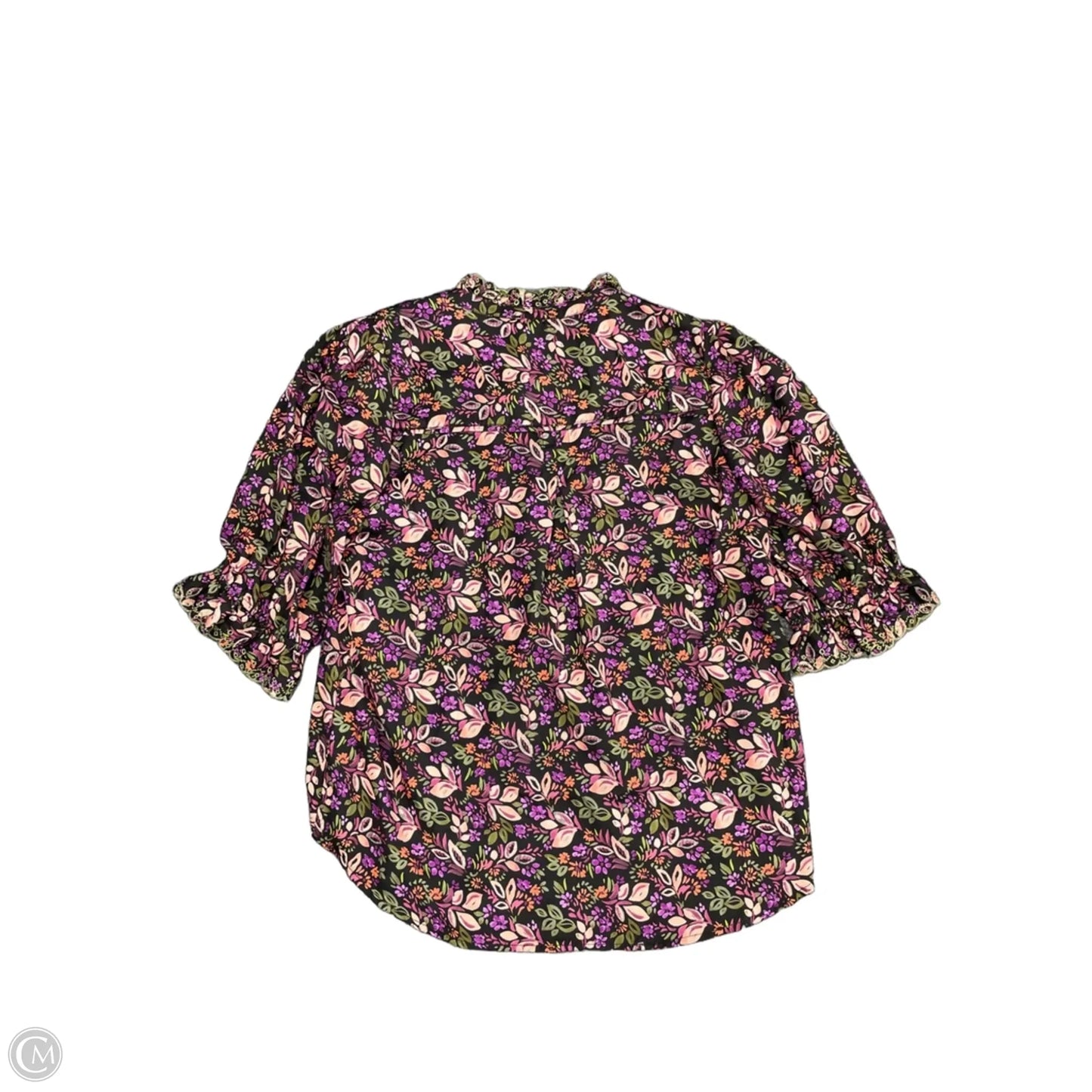 Blouse Short Sleeve By Wit & Wisdom In Floral Print, Size: M