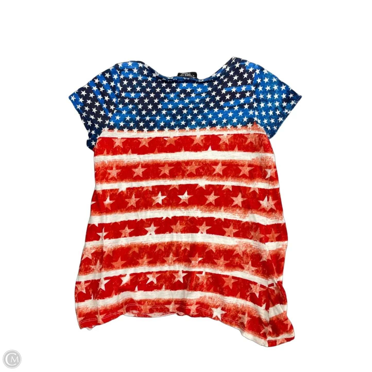 Top Short Sleeve By Onque In Blue Red & White, Size: M