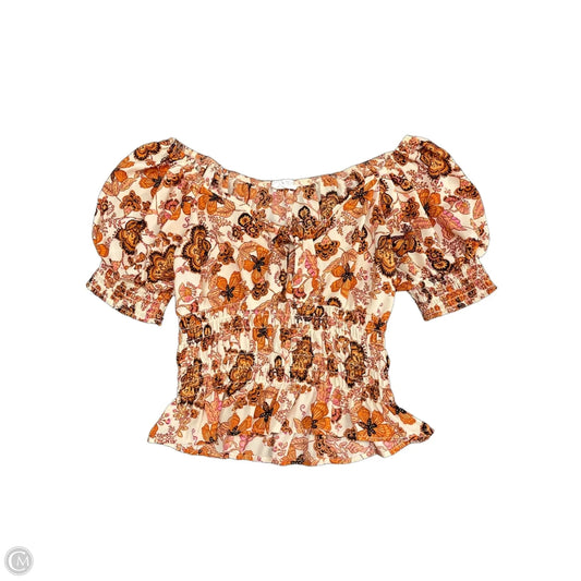 Blouse Short Sleeve By Sienna Sky In Orange, Size: S