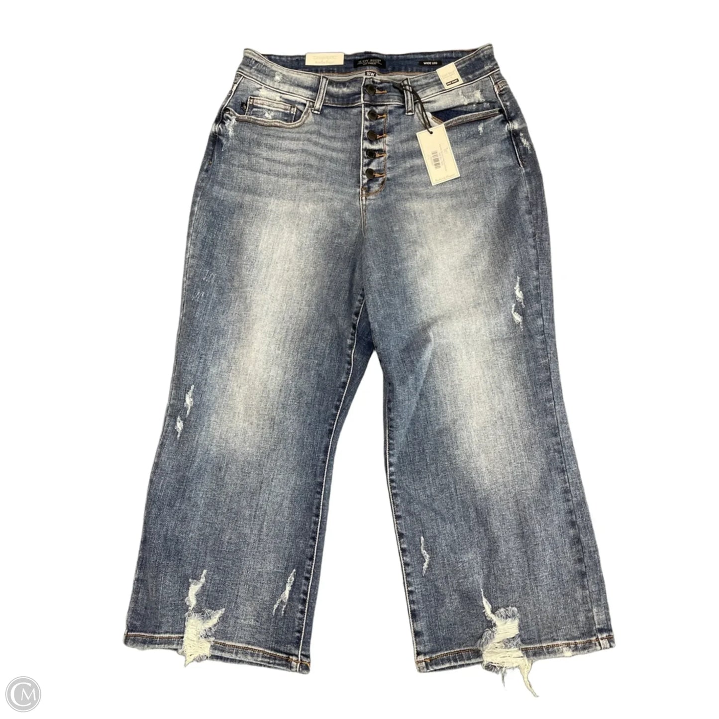 Jeans Wide Leg By Judy Blue In Blue Denim, Size: 16