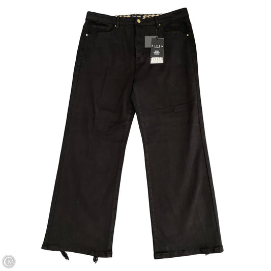 Jeans Wide Leg By Risen In Black Denim, Size: L