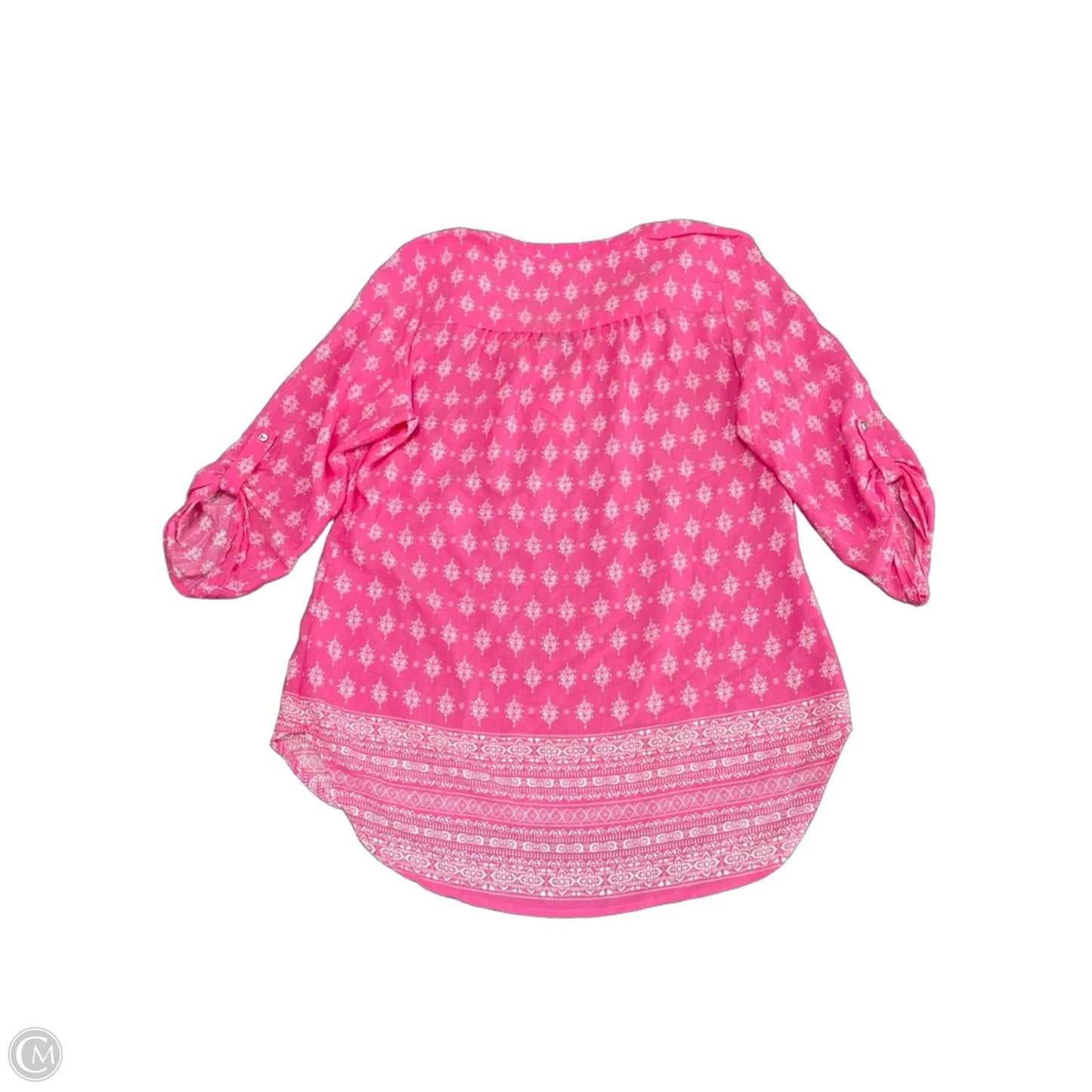 Tunic 3/4 Sleeve By Kim Rogers In Pink & White, Size: M