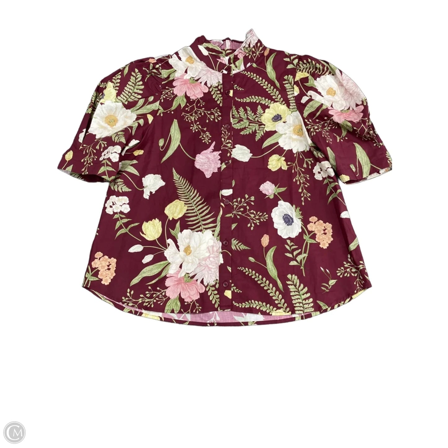 Top Short Sleeve By Entro In Maroon, Size: S