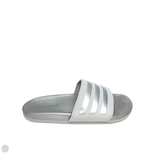 Slippers By Adidas In Silver, Size: 6