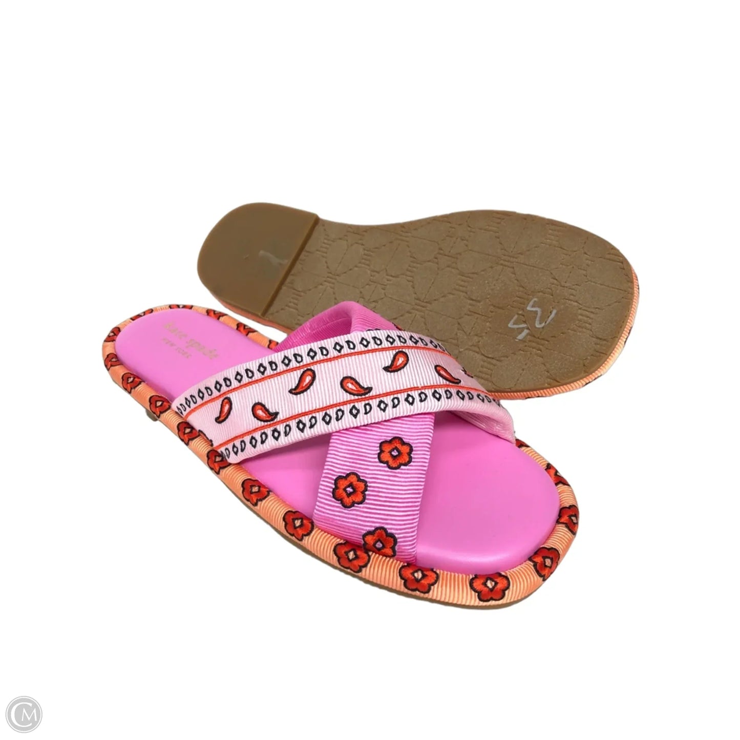 Sandals Designer By Kate Spade In Orange & Pink, Size: 10