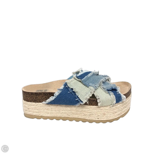 Sandals Heels Platform By Dirty Laundry In Blue Denim, Size: 8