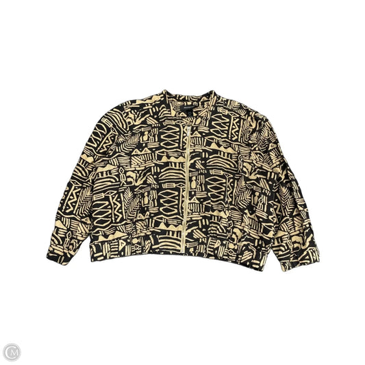 Jacket Shirt By Ashley Stewart In Black & Tan, Size: 20