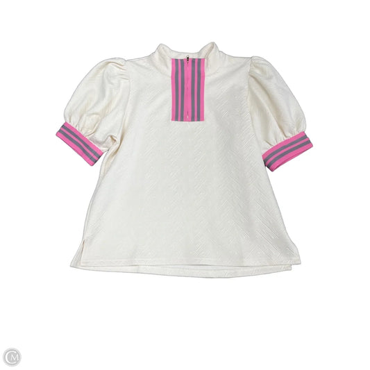 Top Short Sleeve By Jodifl In Cream & Pink, Size: S