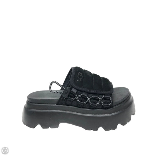 Sandals Heels Platform By Ugg In Black, Size: 6.5