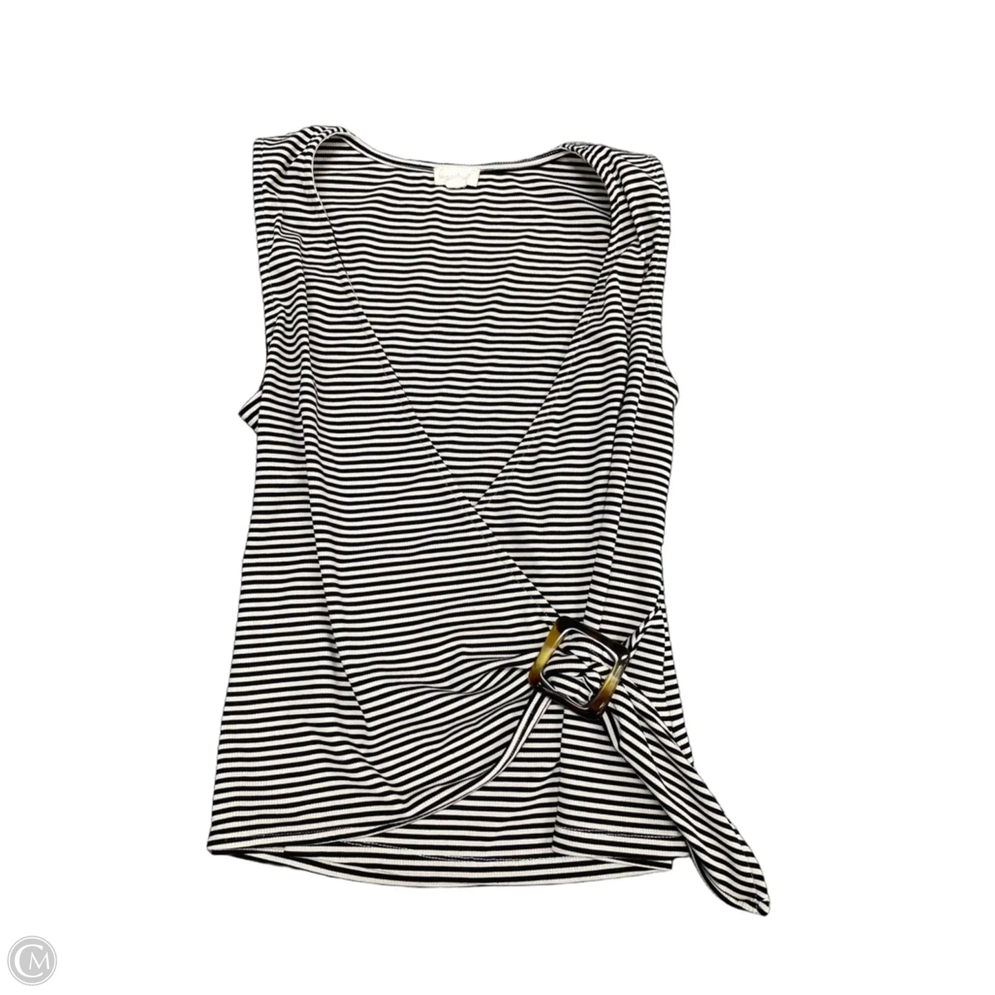 Top Sleeveless By Hem & Thread In Black & Cream, Size: M