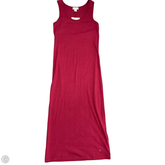 Dress Casual Midi By Calvin Klein In Red, Size: Xl
