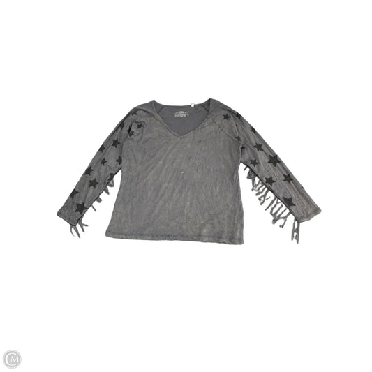 Top Long Sleeve By Clothes Mentor In Grey, Size: Xxl