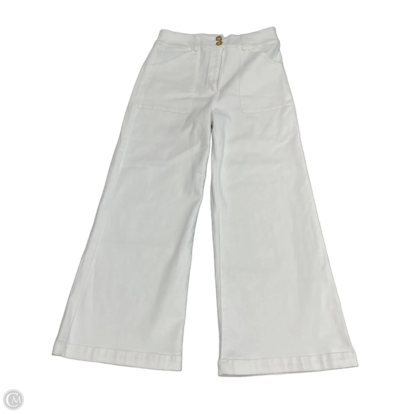 Pants Wide Leg By Self Contrast In White, Size: 12