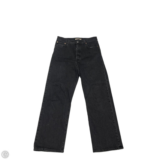 Jeans Straight By Levis In Black Denim, Size: 12