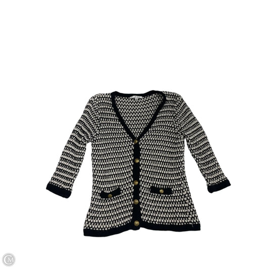 Sweater Cardigan By Cabi In Black & White, Size: M