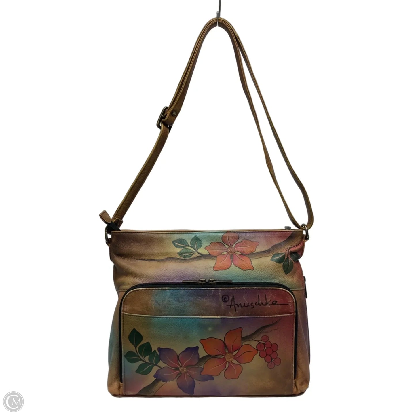 Crossbody Leather By Anuschka, Size: Large