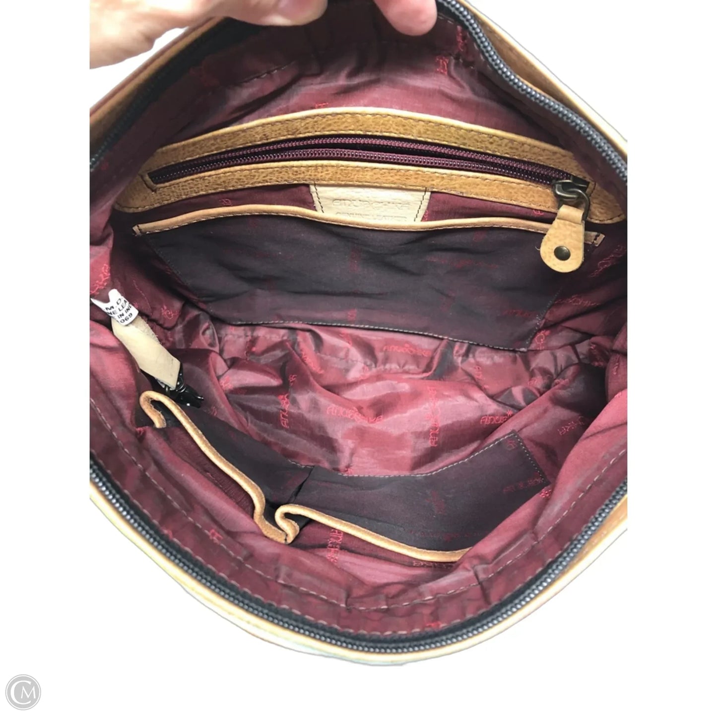 Crossbody Leather By Anuschka, Size: Large