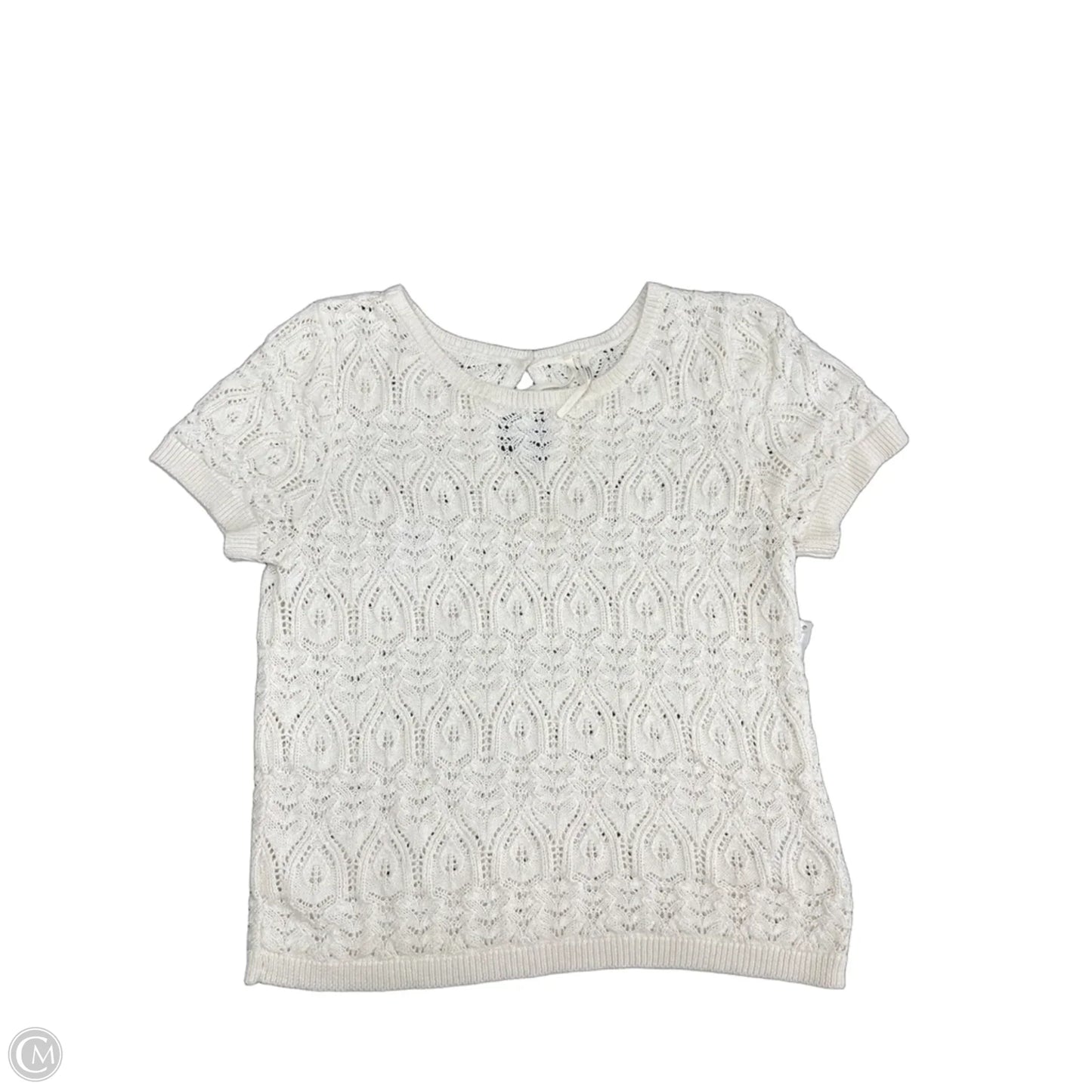 Top Short Sleeve By Anthropologie In Beige, Size: Xl