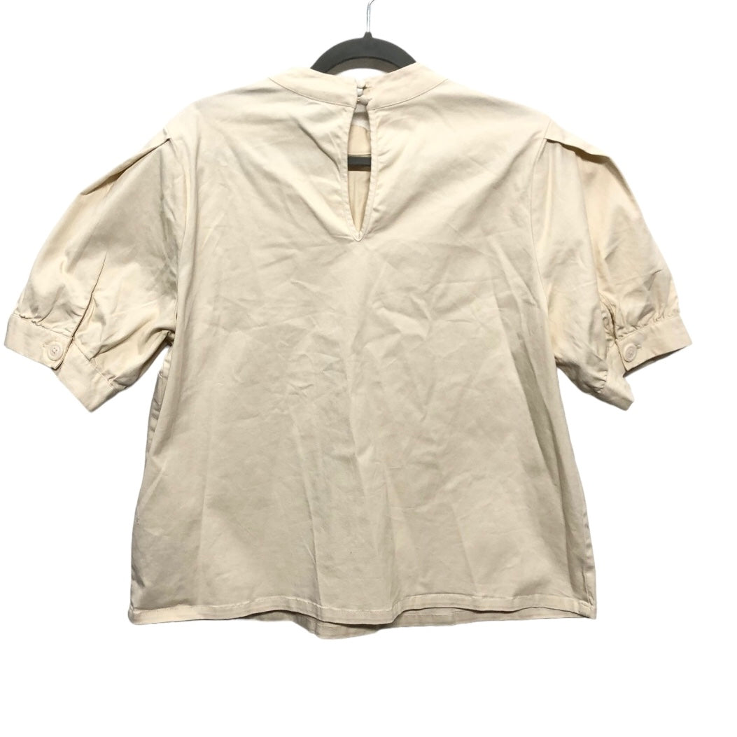 Cream Top Short Sleeve Who What Wear, Size L