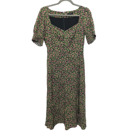 Dress Casual Midi By J. Crew In Green & Pink, Size: 2