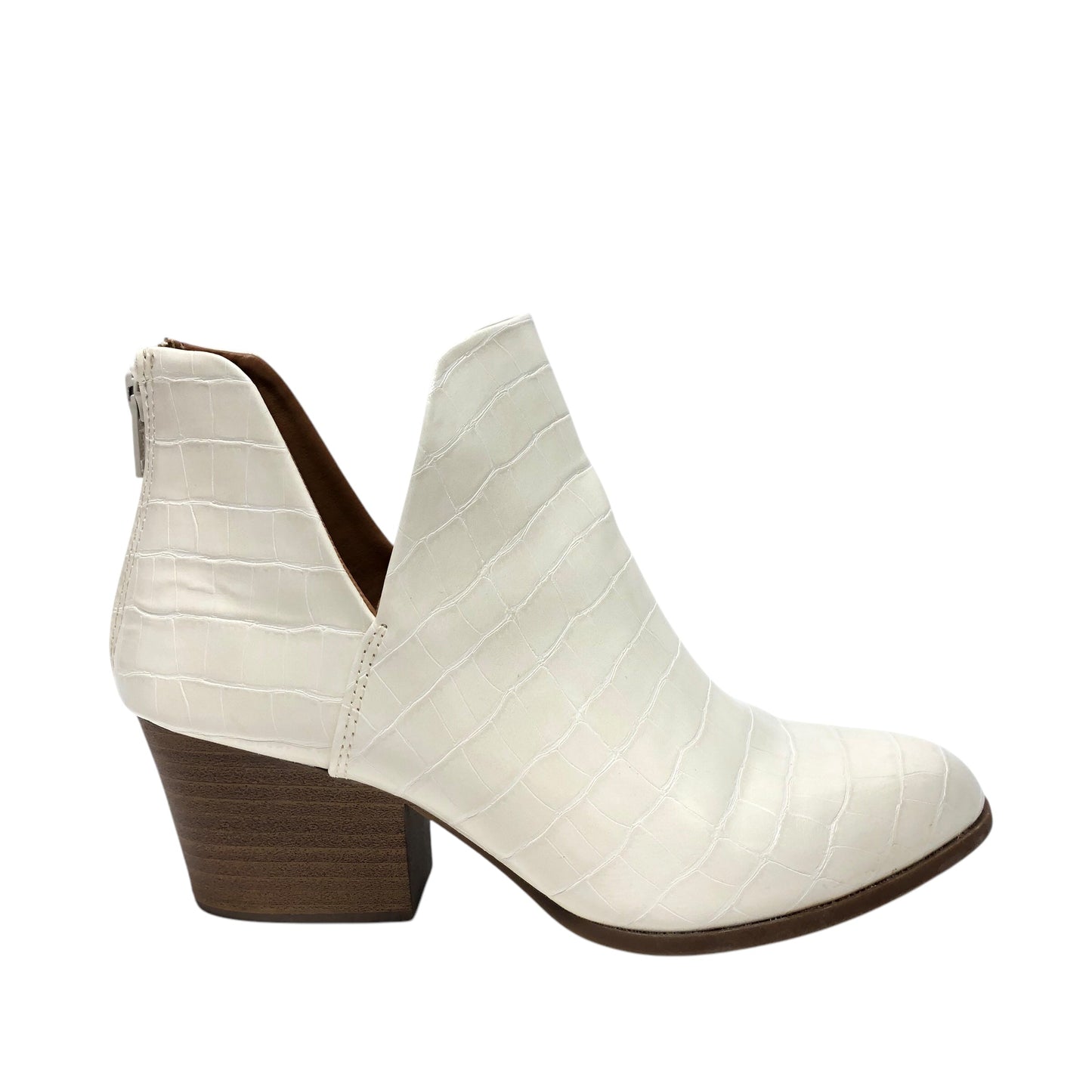 Boots Ankle Flats By So In Ivory, Size: 6.5