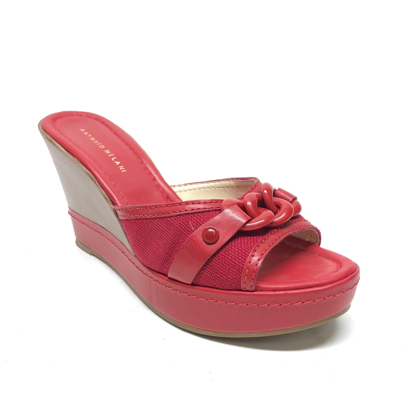 Red Shoes Heels Wedge Antonio Melani, Size 10