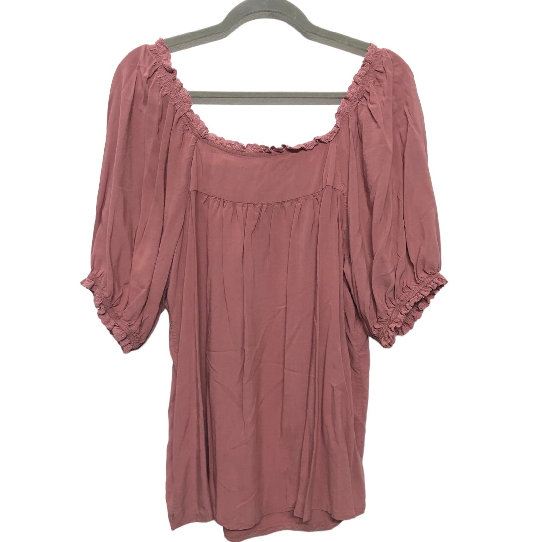 Pink & Purple Blouse Short Sleeve Solitaire, Size L