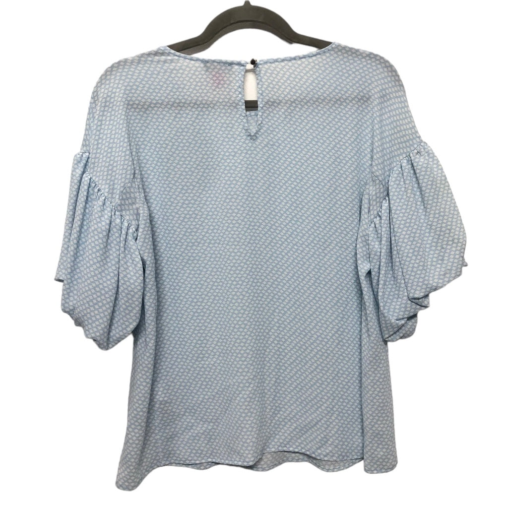 Blue & White Blouse Short Sleeve Vince Camuto, Size S