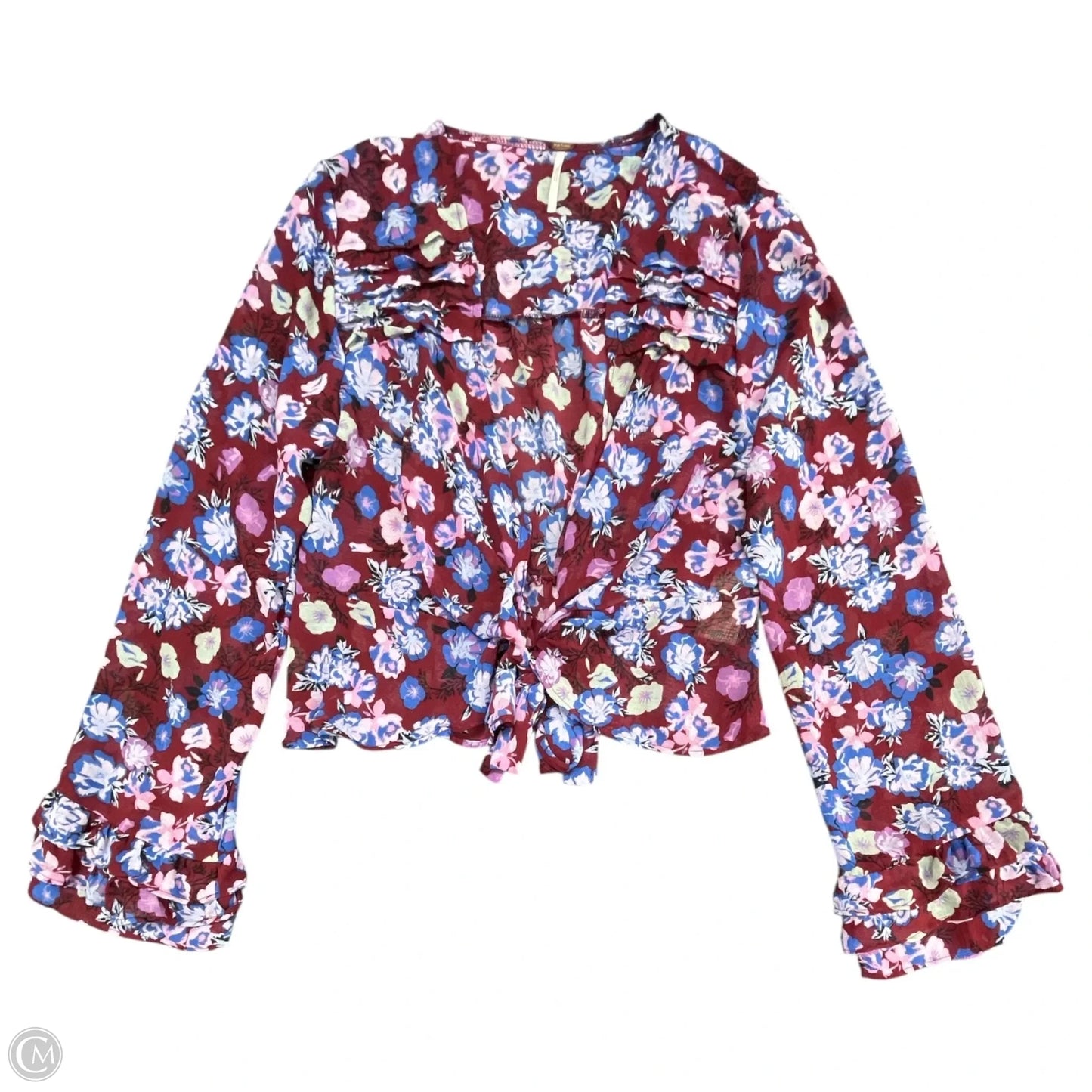 Top Long Sleeve By Free People In Maroon, Size: S
