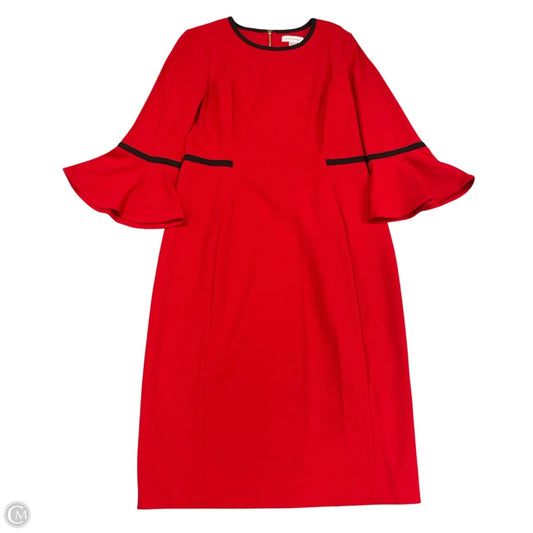 Dress Casual Midi By Calvin Klein In Red, Size: 6