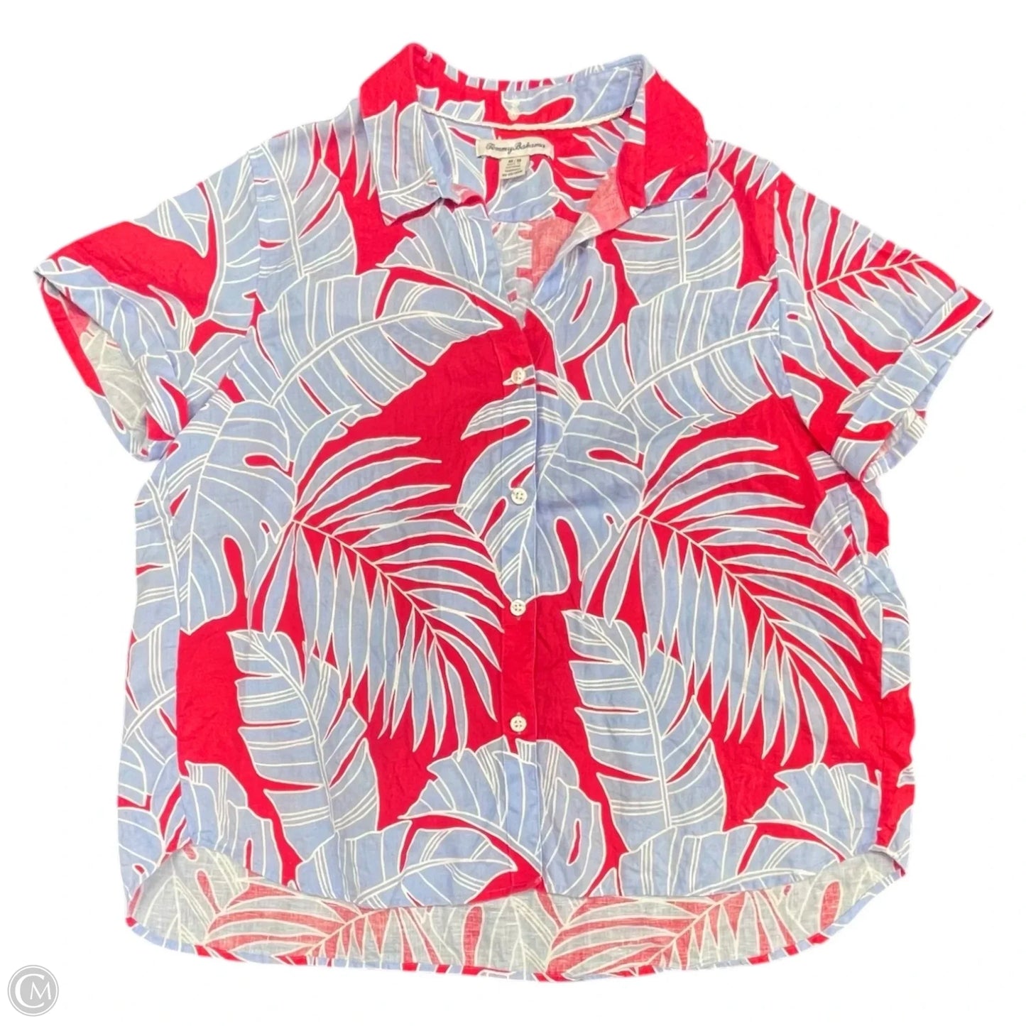 Top Short Sleeve By Tommy Bahama In Blue & Red, Size: M