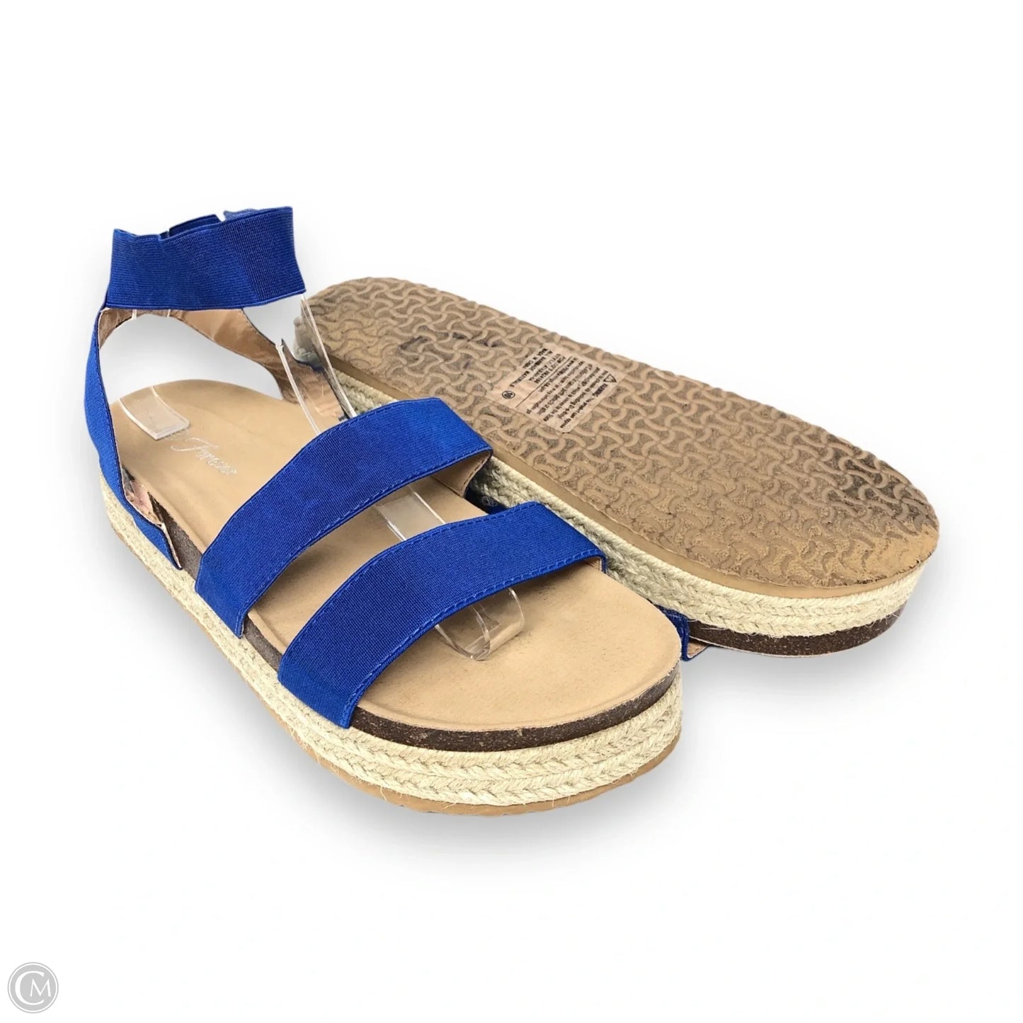 Sandals Flats By Forever In Blue, Size: 10