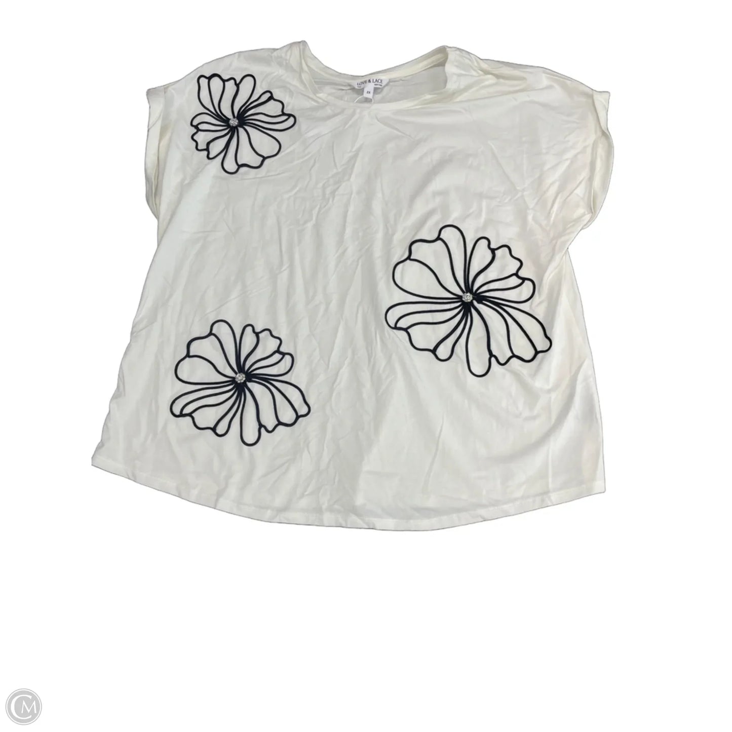 Top Short Sleeve By Clothes Mentor In White, Size: 2x