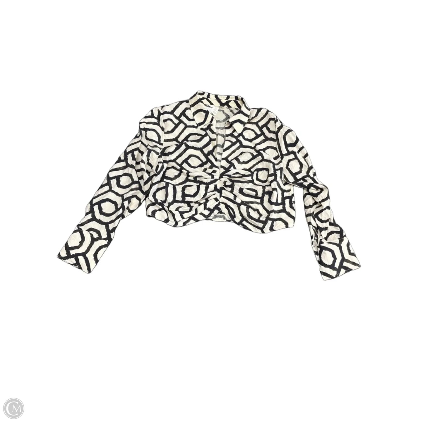 Top Long Sleeve By H&m In Black & Cream, Size: Xl