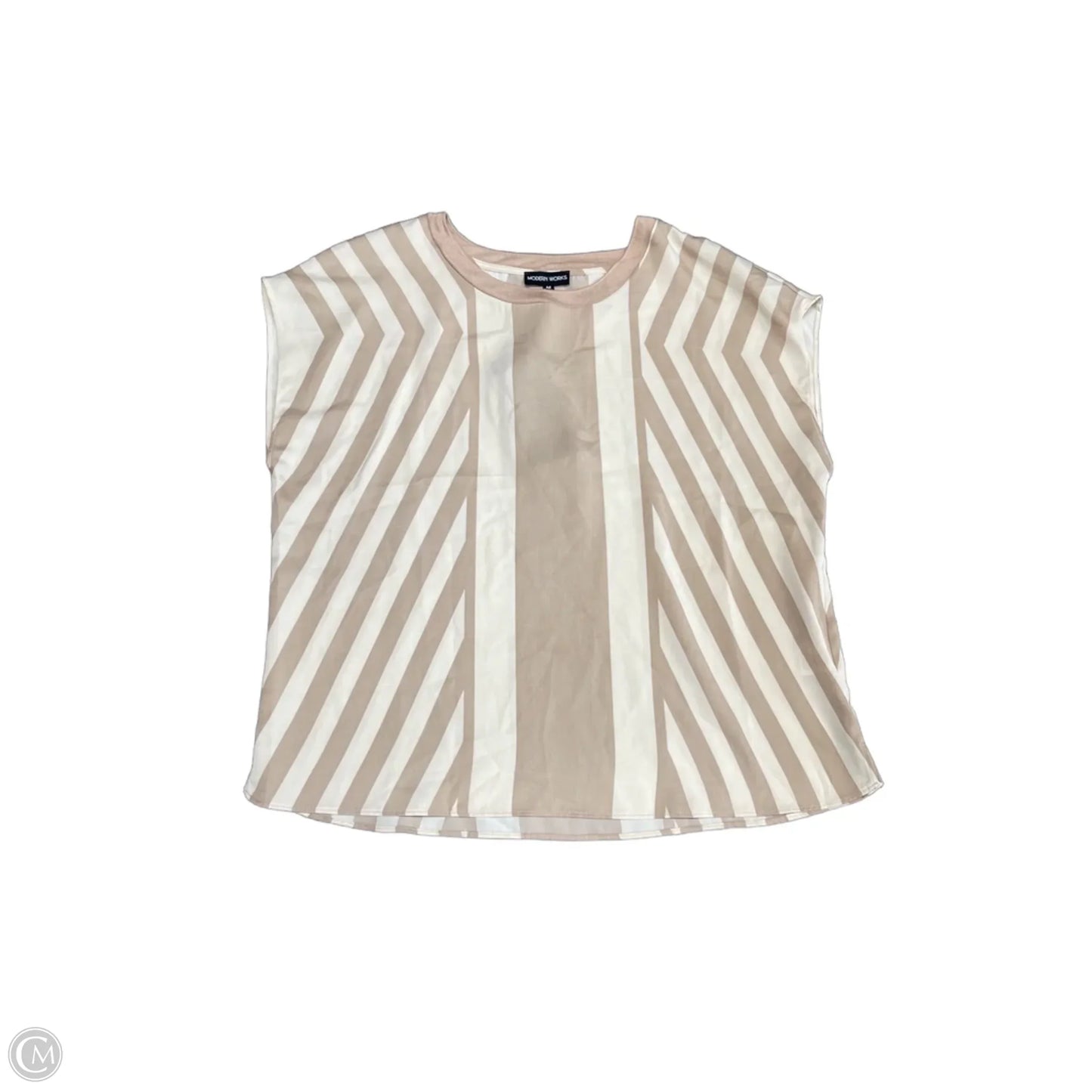 Pants Set 2pc By Modern Works In Cream & Tan, Size: M