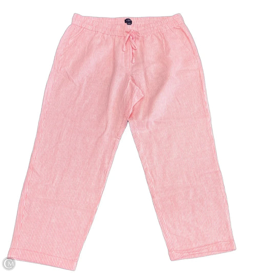 Pants Linen By J. Crew In Orange & White, Size: 14