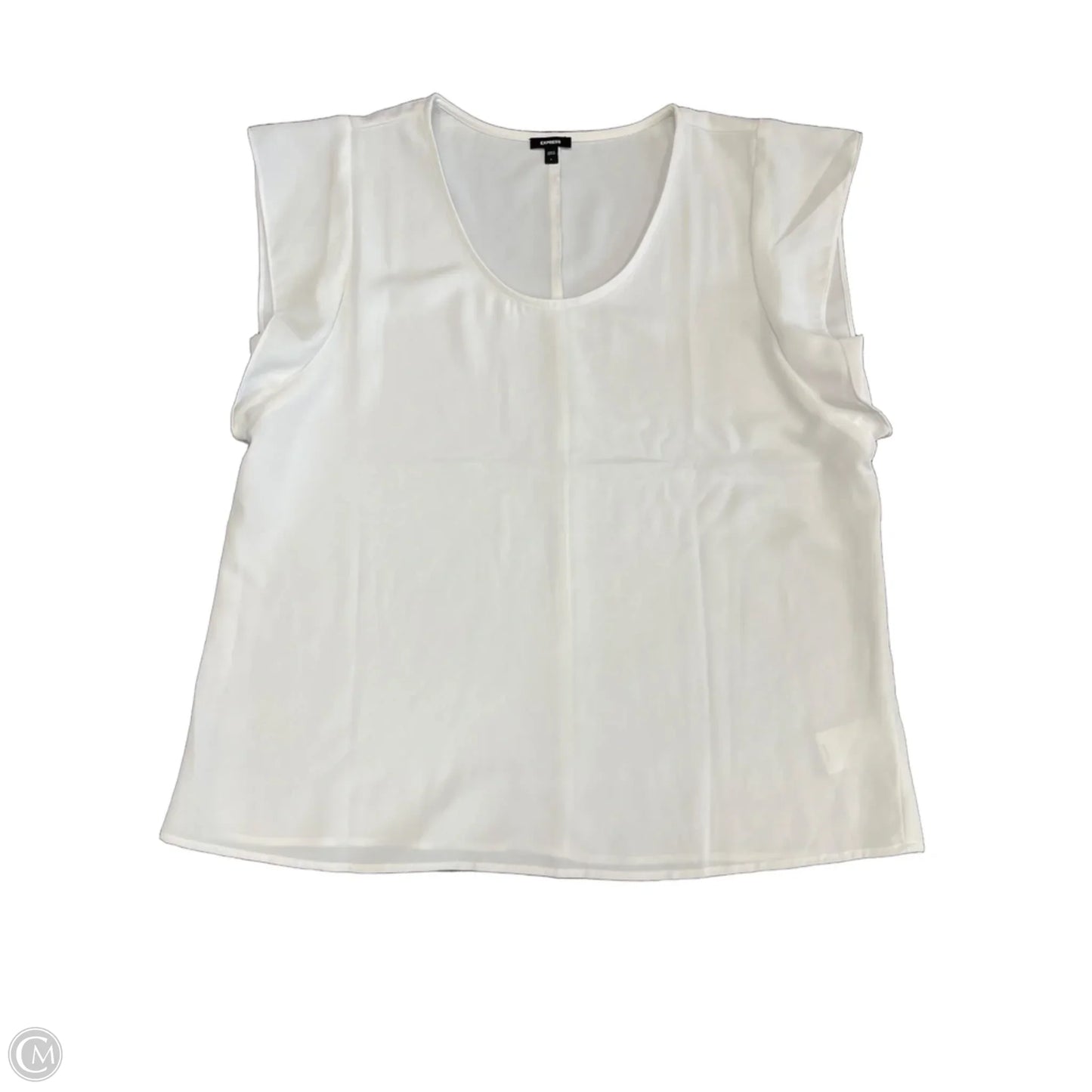 Top Short Sleeve By Express In White, Size: L