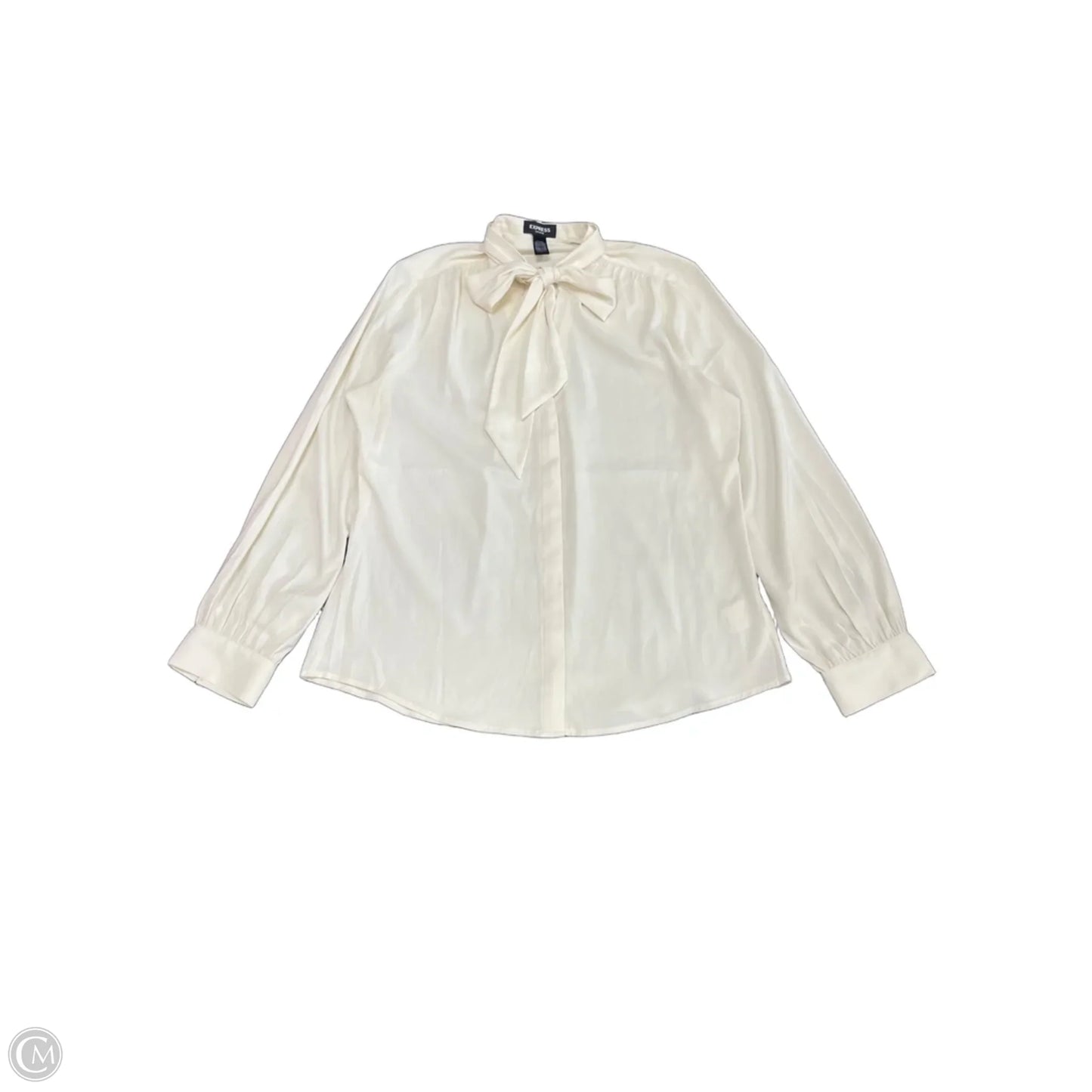 Top Long Sleeve By Express In Cream, Size: L