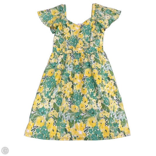Dress Casual Short By Kensie In Green & Yellow, Size: 4