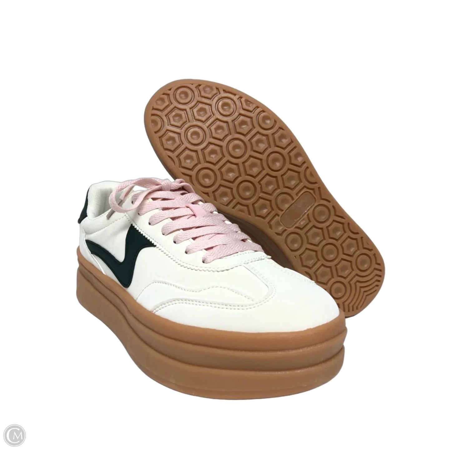 Shoes Sneakers Platform By Clothes Mentor In Cream & Green, Size: 9