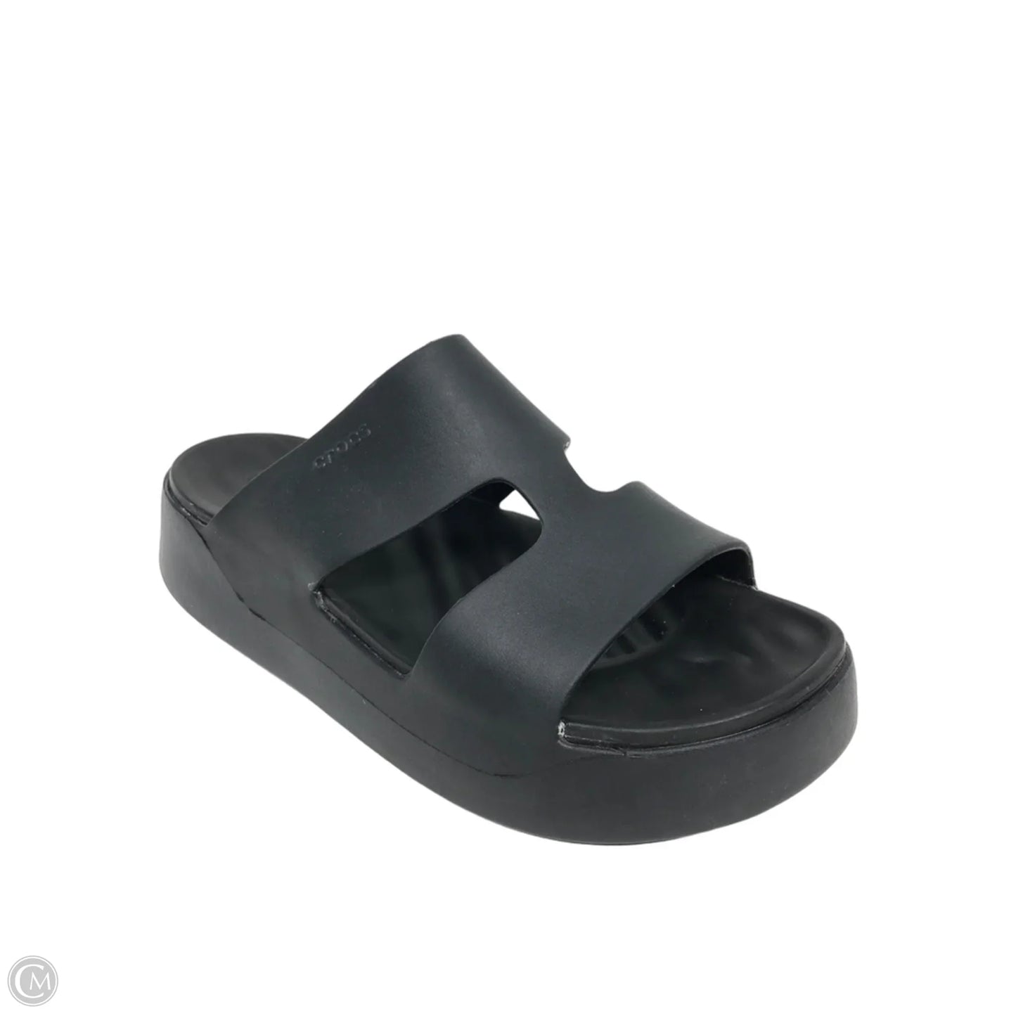 Sandals Heels Platform By Crocs In Black, Size: 9